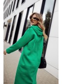 Oversized insulated tunic with an asymmetrically cut side, green FI726 - Online store - Boutique